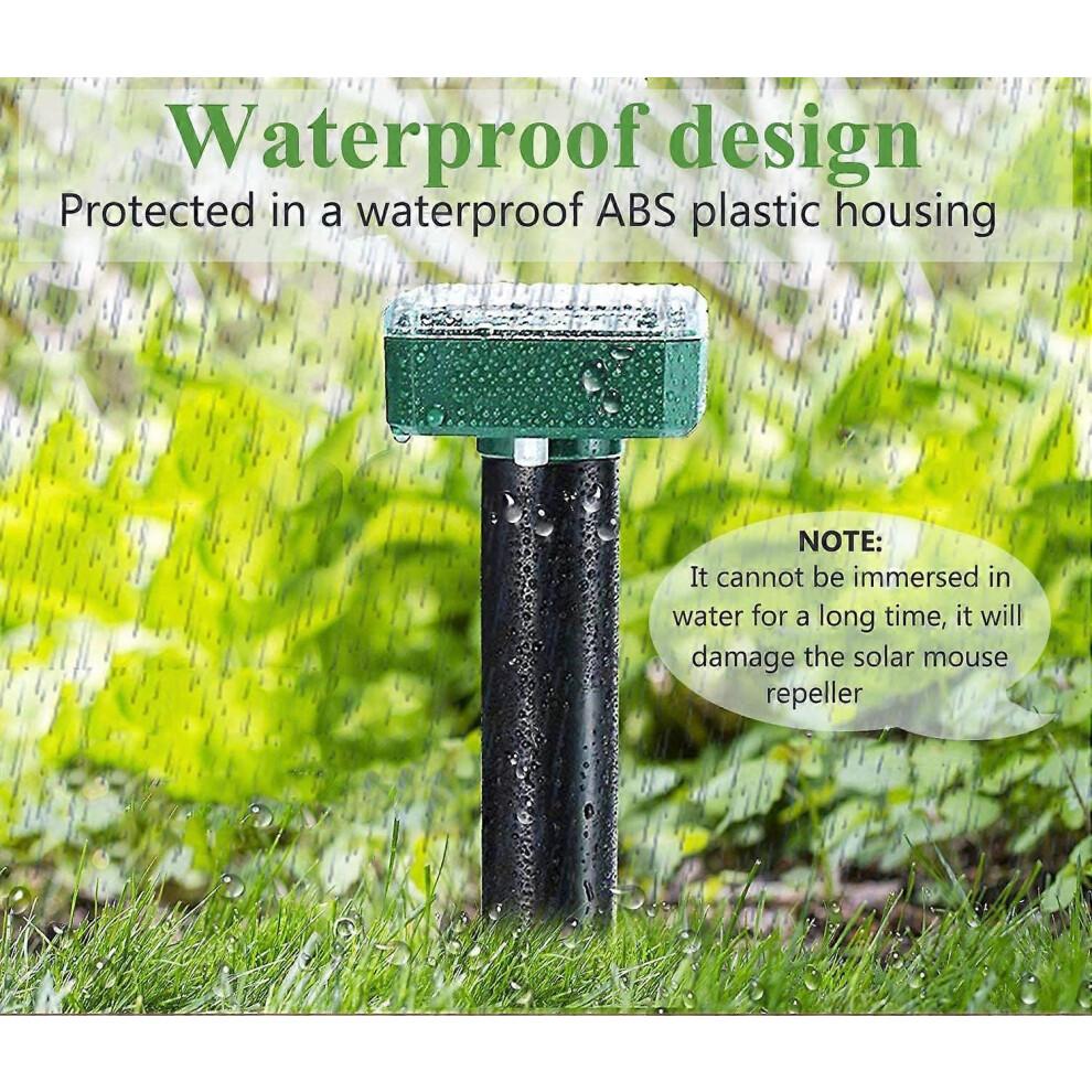 Solar Sonic Mole Repellent,4 Pack,Ultrasonic & Solar Powered Repellent for Outdoor, Groundhog Repellent Snake Rodent Gopher Spikes Chaser Pest Control