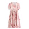 Popular French floral dress women's summer new temperament waist thin beautiful skirt