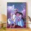 Disney Diamond Painting Kit Aladdin Princess Jasmine 5D DIY, suitable for beginners and craft lovers, interior space decoration
