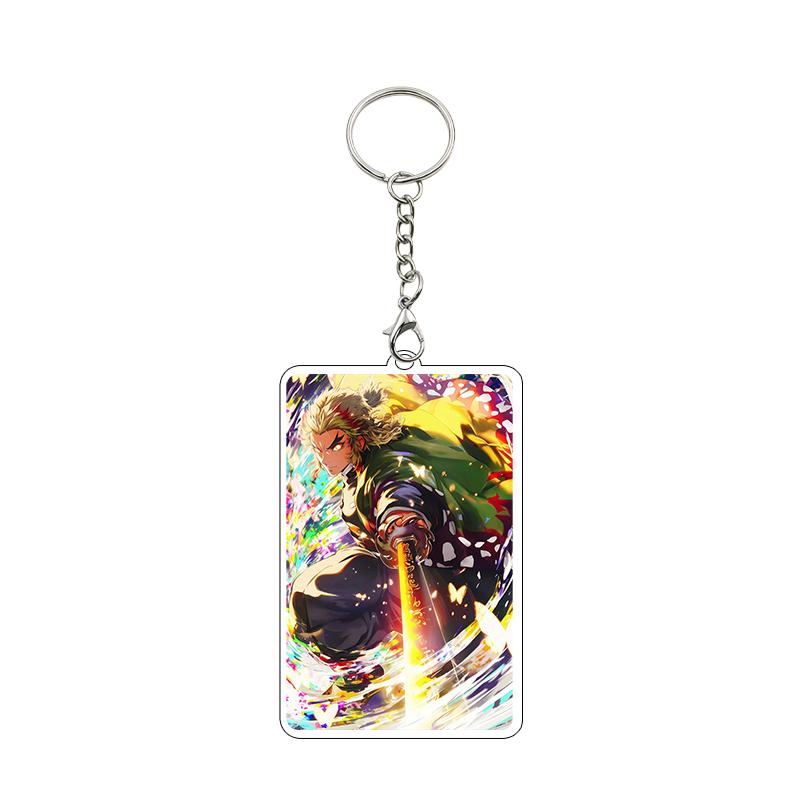 Anime 8cm Kamado Tanjiro Nezuko Agatsuma Zenitsu Cartoon Characters Acrylic Keychain Accessories Car Pendant Gifts Toy Wholesale