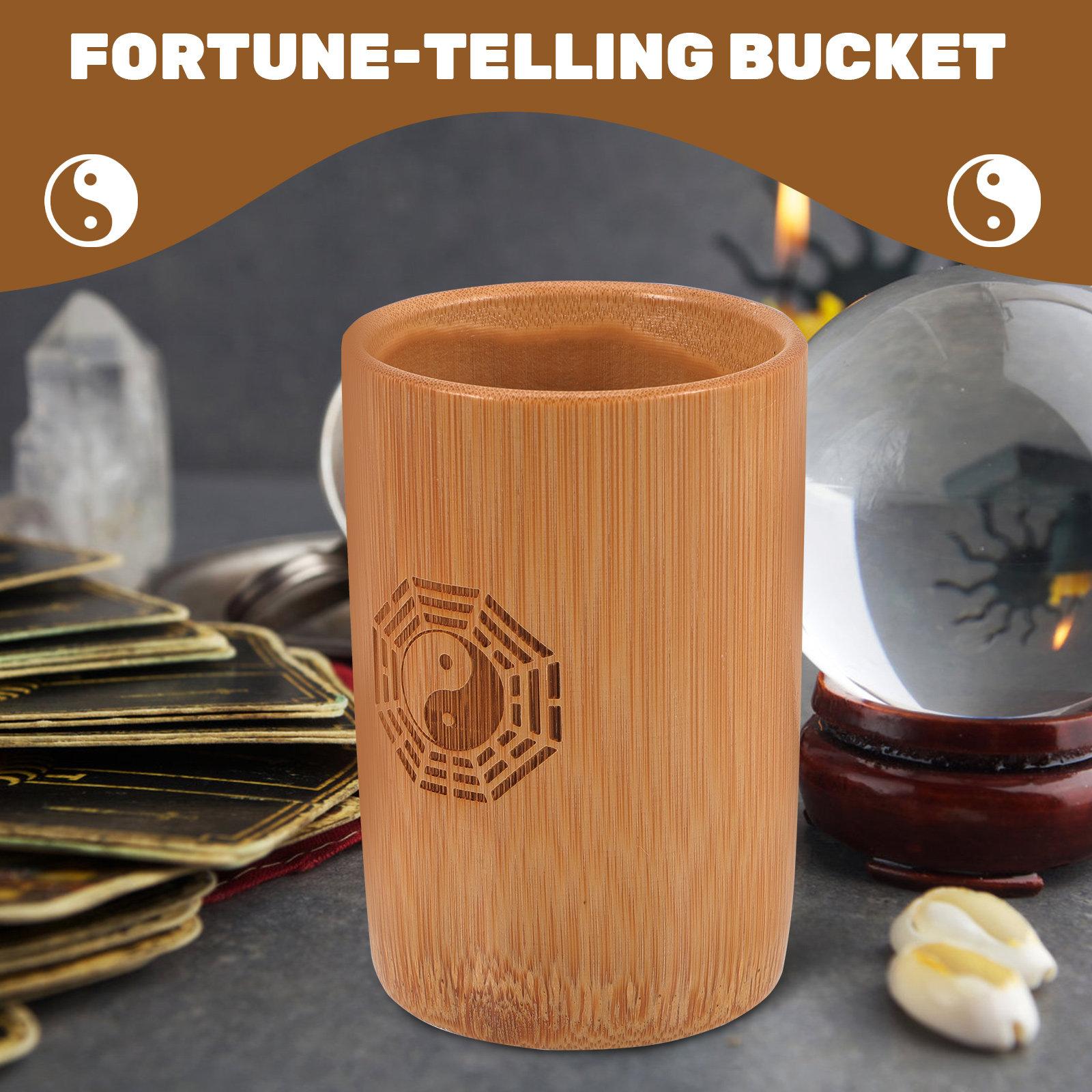 1Set Bamboo Divination Game Pot with Copper Coins Chinese Fortune Telling Coin Set for Temple Rituals Divination Game Props China Mainland