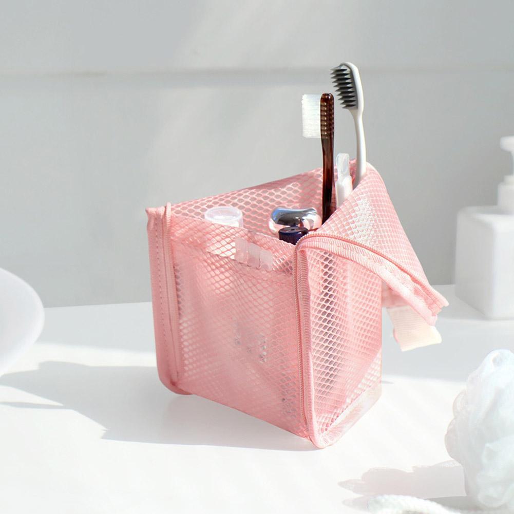 Standing Mesh Makeup Toiletry Storage Bags Handbags Portable Travel Washing Body Shower Tools Organizer Cosmetic Organizer Pouch
