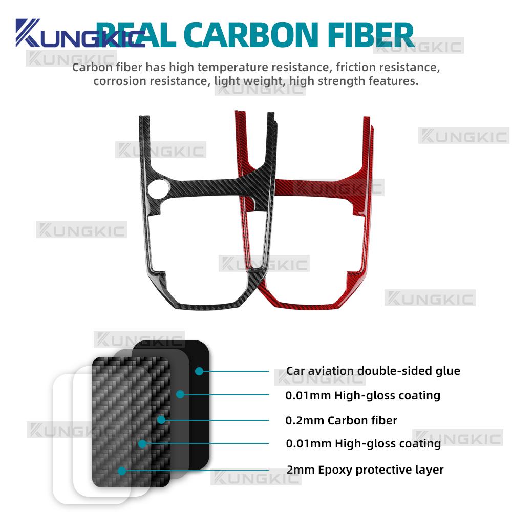 Real Soft Carbon Fiber Sticker For Seat Ibiza 6F 2018 2019 2020 2021 2022 2023 2024 2025 Car Gear Shift Interior Frame Panel