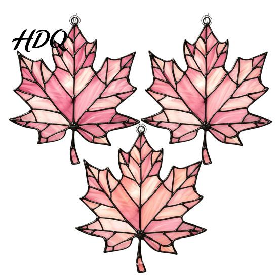 Indoor Autumn Party Supplies Acrylic Maple Leaf Suncatcher for Home Decor Stained Glass Decorative Leaves Style Window Hanging Ornament Thanksgiving