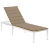 Day and Night - Day and Night Lounger with Cushion Solid Acacia Wood and Stainless Steel