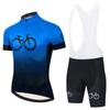 Mens Cycling Jersey Bib Shorts Set Breathable Quick-Dry Performance Wear Mountain Bike Ride