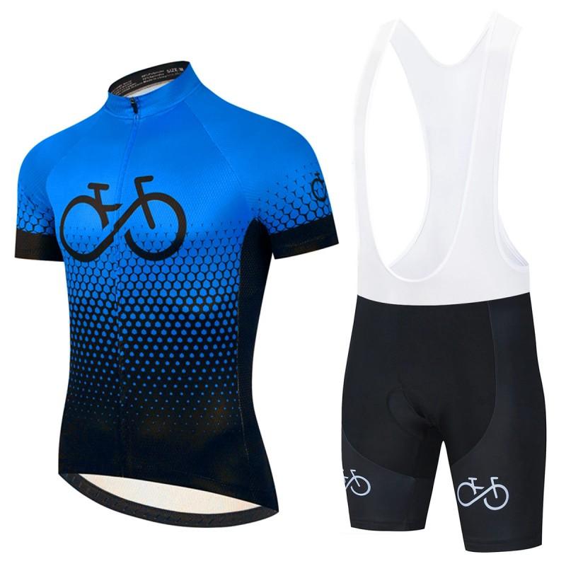 Mens Cycling Jersey Bib Shorts Set Breathable Quick-Dry Performance Wear Mountain Bike Ride
