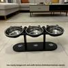 Comedero elevado para mascotas con doble cuenco de madera para gatos y perros soporte protector cuello
