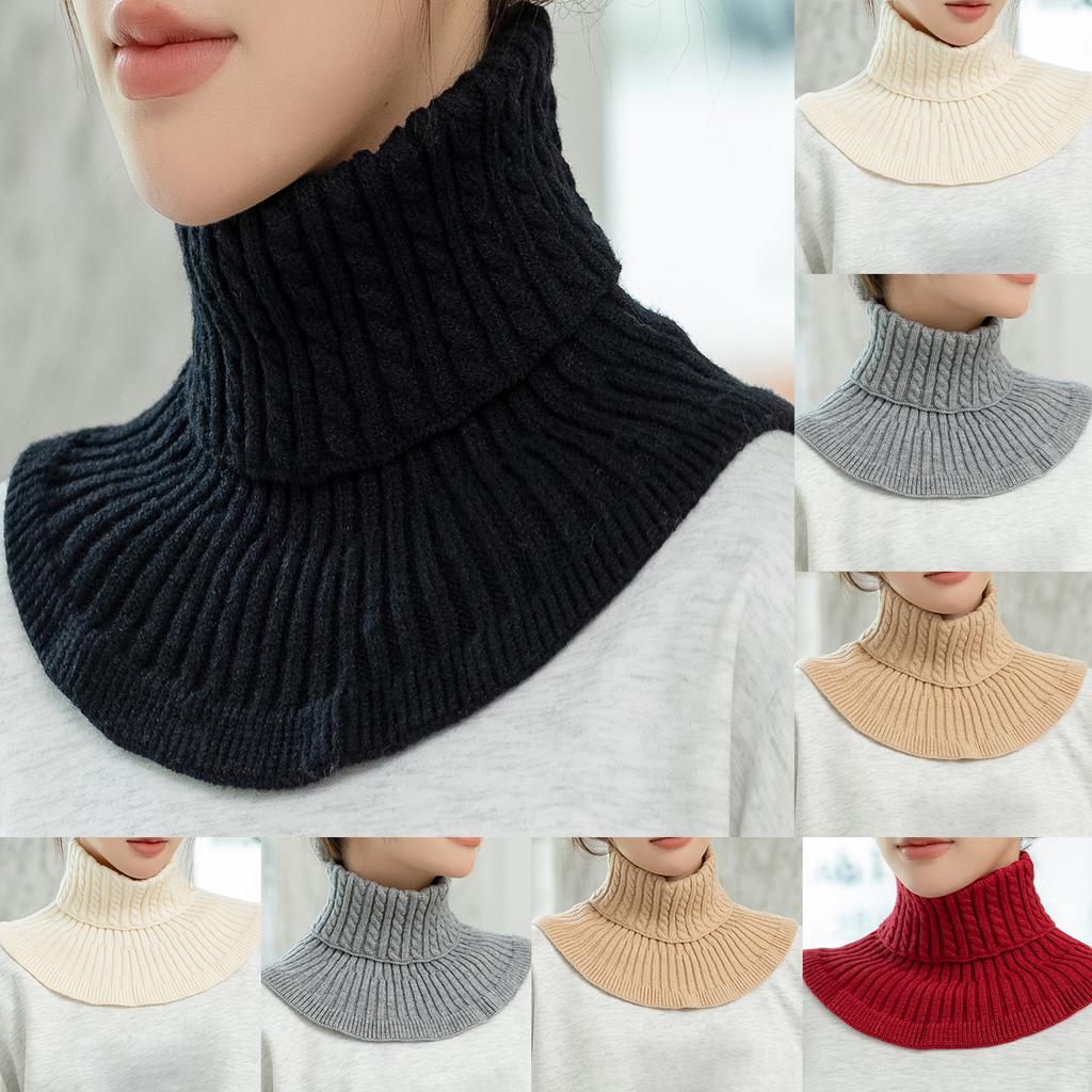 New Detachable Knitted Turtleneck Fake Collar For Women Neck warmer Autumn Winter Warm Cover Head Neck Knitting False Collar
