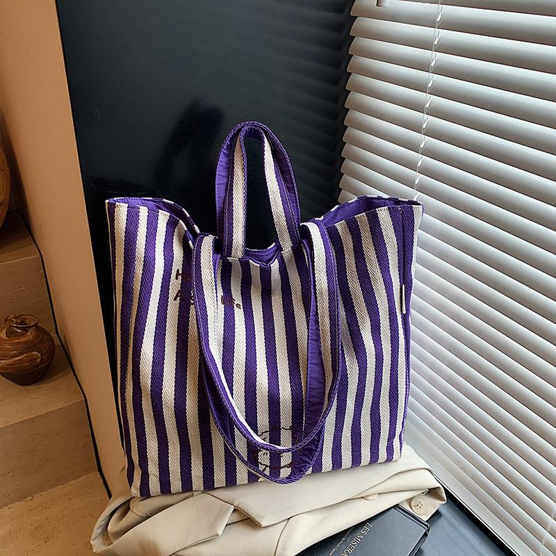 Casual Canvas Bag Korean Lazy Style Handbag 2025 New Large-capacity Tote Bag Fashionable Double-sided Shoulder Bag