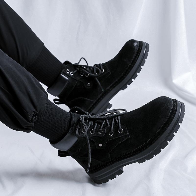 Martin Stiefel Herren Herbst Britischer Stil Retro Sommer Workwear Big Head Lederstiefel Kauf und Zahlung High-Top Fallschirmjägerstiefel 26223-R