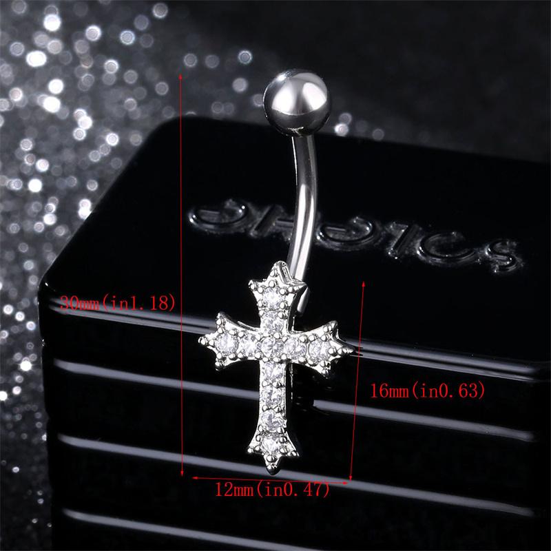Mode Sexy Piercing Bauchnabel Nagel Körperschmuck Für Frauen Mädchen Personalisiert Einfach Kreuz Anhänger Bauchnabelringe Geschenke