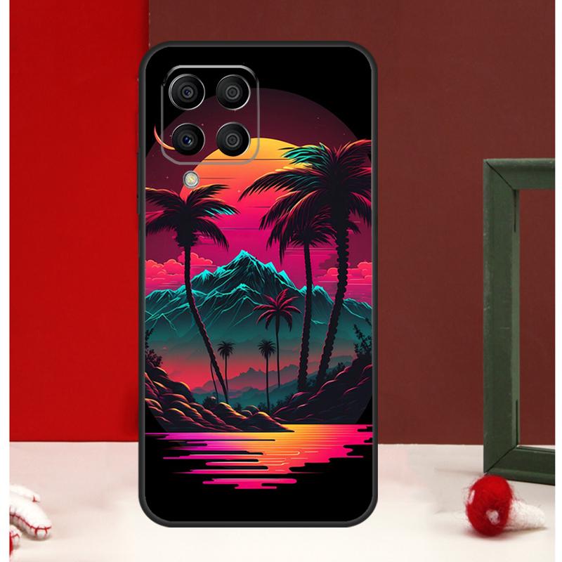 Retrowave Neon Palms Tree Case For Samsung Galaxy M12 M32 M52 M06 M16 M36 M56 M33 M15 M55 M31 M13 M14 M53 M35 M34 M54