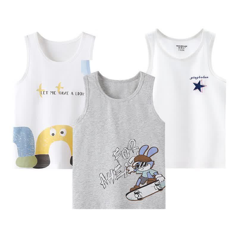 Yingbolun Boys' Pure Cotton Summer Undershirt Vest