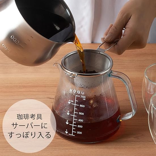 KOGU CHAKOGU Tea Strainer Large, No Tea Leaf Residue [Made In Japan] Stainless Steel Tea Strainer, T