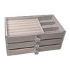 Transparent Jewelry Storage Box Dust-proof Earrings Jewelry Box Three Drawer Jewelry Box  Storage