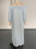 Available for 2026: New Spring Striped Off-Shoulder Dress for Women in Cotton and Linen - Perfect Vacation Style