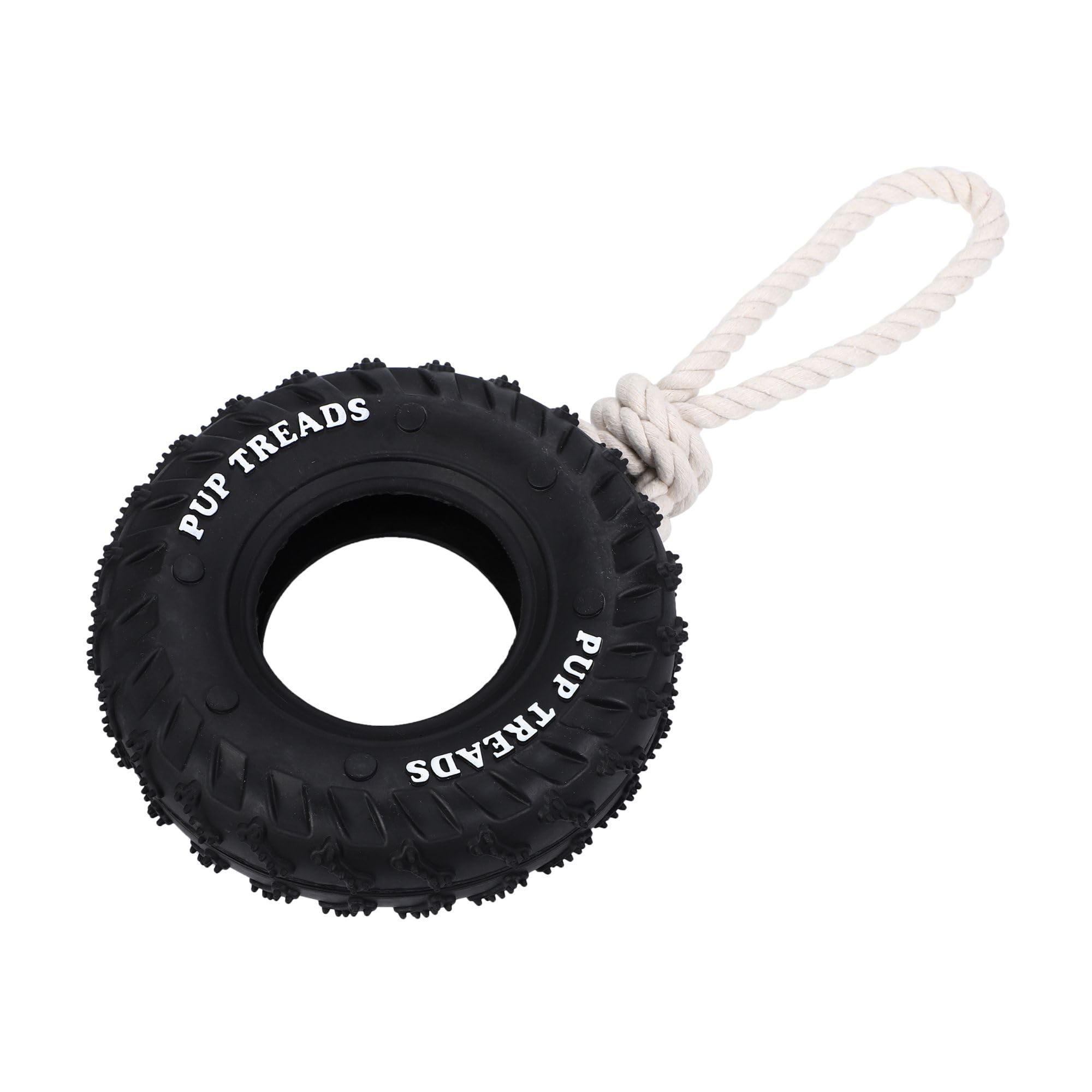 

EZBUG Dog Toy Tire Rope Sturdy Toy Unbreakable Chew Toy Stress Relief (Black) чёрный