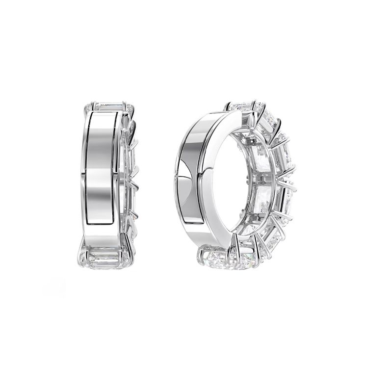 Swarovski Clip-On Earrings Square Cut Women earrings Silver 5654557 Silver,F