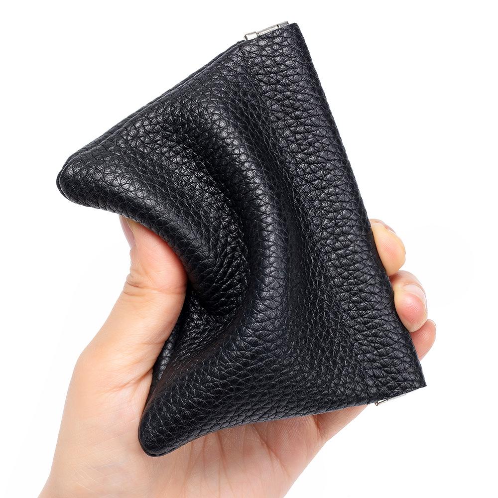 Damen Mini Leder Federclip Geldbörse - Aufbewahrungstasche für Kopfhörer und Münzen