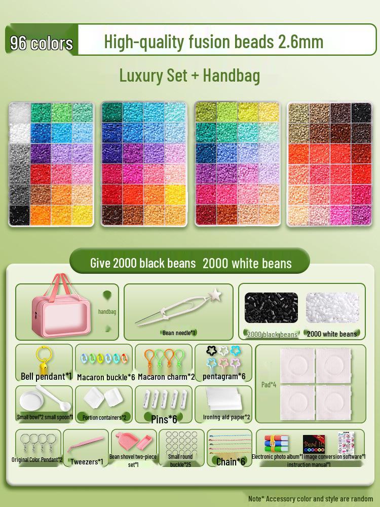 Pyssla 2.6mm Fuse Beads DIY Kit: Complete Set with Tools and Storage Bag