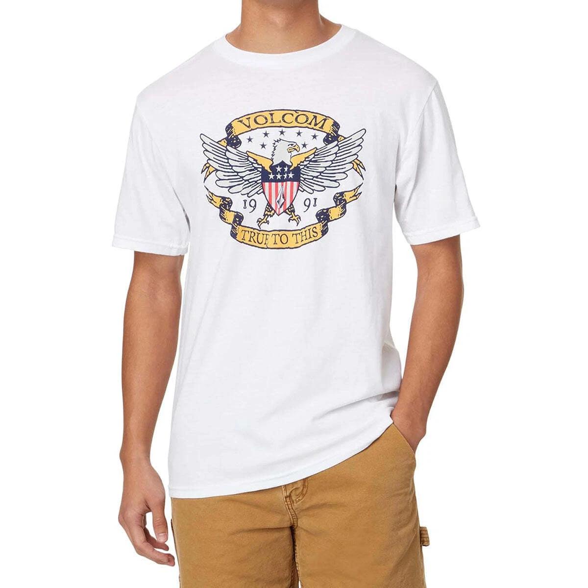 VOLCOM S/S T-Shirt STATUE - White - Medium - NWT 130