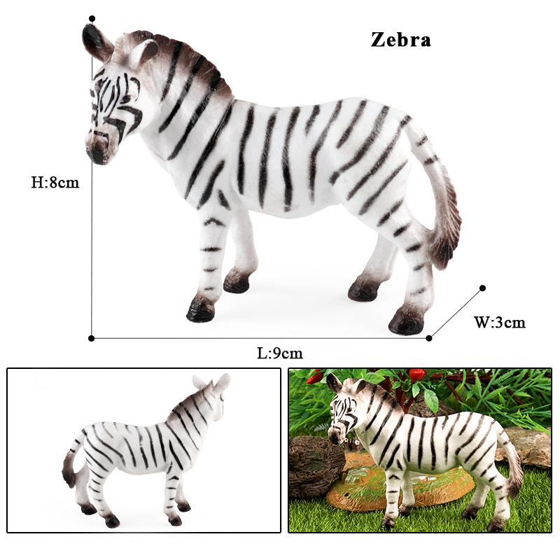 Oenux African Wild Animals Lion Tiger Yak Antelope Crocodile Zebra Black Panther Model Figurines Home Decoration Toy Kids Gift