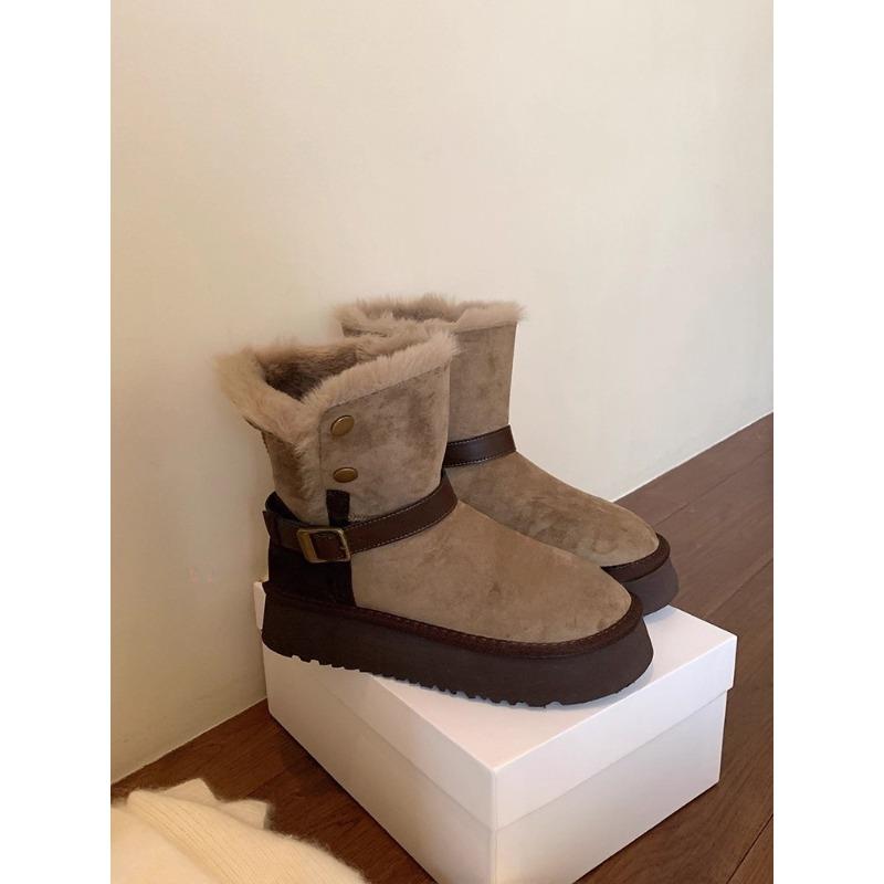 

Женские зимние ботинки на толстой подошве с мехом как единым элементом, легкие, теплые, непродуваемые, с мягкой подкладкой, нескользящие, для повседневной носки, хлопковые ботинки 40 хаки