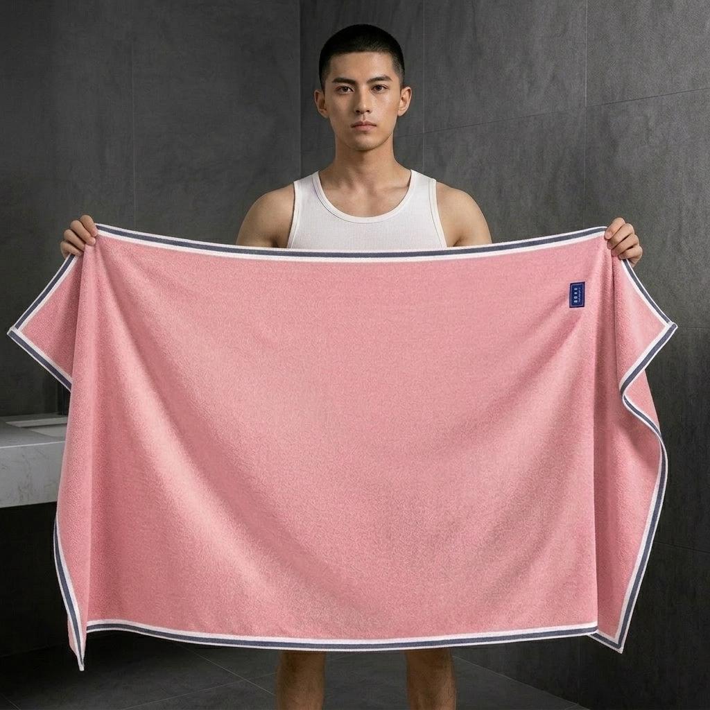 Large Grade A Yarn-Dyed Jacquard Cotton Bath Towel - Thick, Absorbent, Adult Style