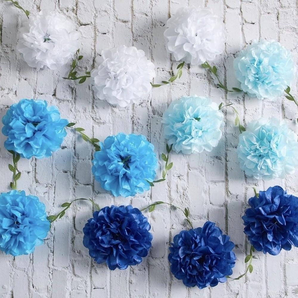 Tissue Paper Hanging Artificial Flowers 2.5m Artificial Flowers Garland Birthday Party Decorations