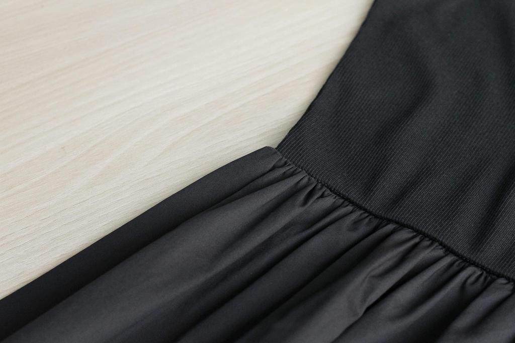 Weileenice Black Recital Size Long Dress with Perfect for and Other Perfect for Girls' Dress, Sleeveless, 140, Off-the-Shoulder Paneling, Weddings,