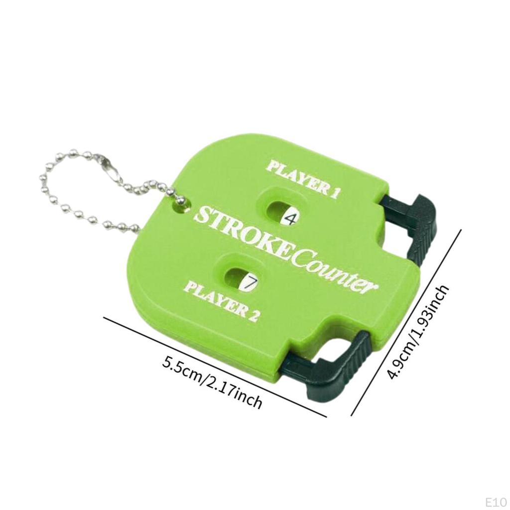 Golf Stroke Counter Accessories 2 Digit Square, Manual, Player with Key Chain Portable for Games