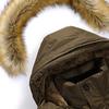 Men's  Winter Zipper Warm Down Jacket Hooded Plush Solid Color  Cotton Coat