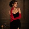 Elegant Velvet Long Gloves Women Winter Party Opera Formal Event Warm Stretchable Evening Accessory