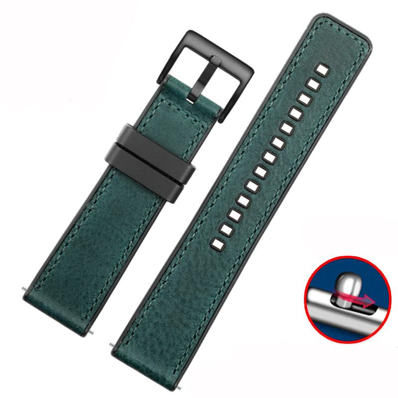 Vintage Italian Leather Watch Band For Seiko Tudor Casio Waterproof Silicone Rubber Bottom Chain Strap Bracelet 20mm  22mm 24mm