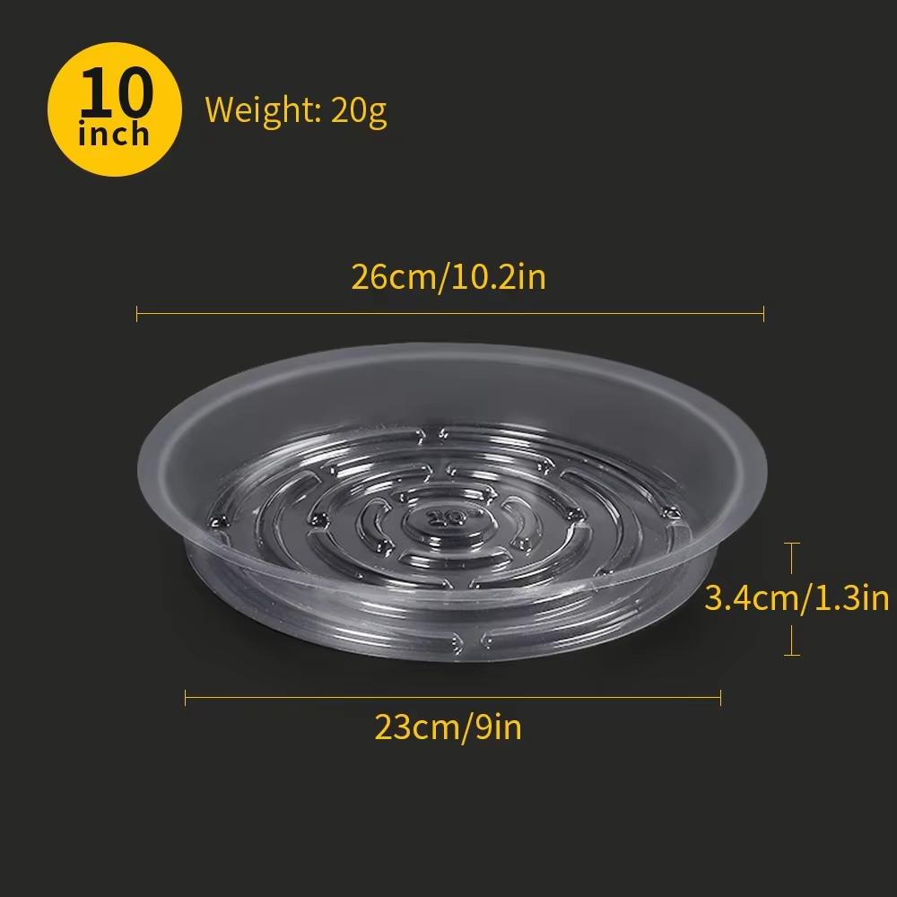 Transparent Horticultural Plant Pot Base Anti-Slip Circular Household Pot Tray Waterproof Plastic Water Storage Stain Drainage