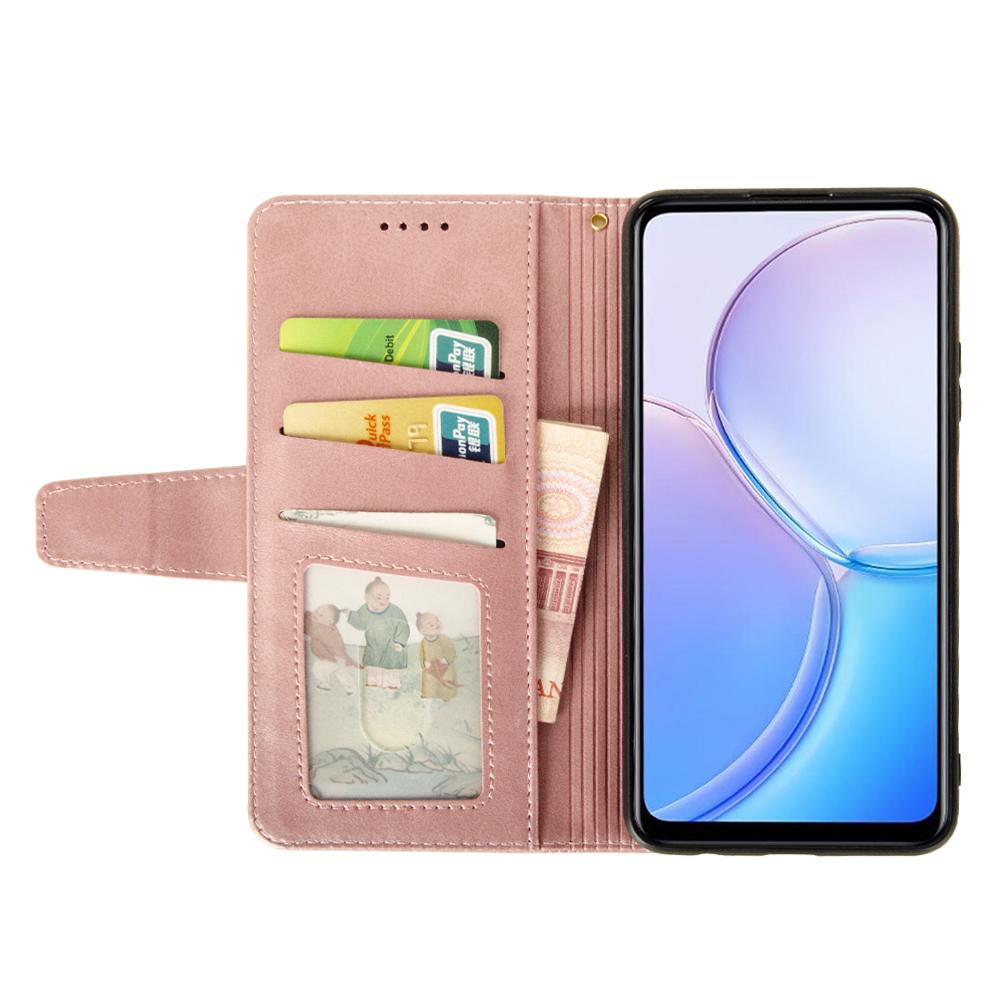 

IDEWEI For Xiaomi Redmi Note 13 4G Case Calf Texture Leather Phone Stand Cover Pink
