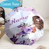 Custom Name Umbrella Floral Princess Umbrella 8-Frame for Travel, Camping, Casual Lightweight Portable, Essential for Family Gifts