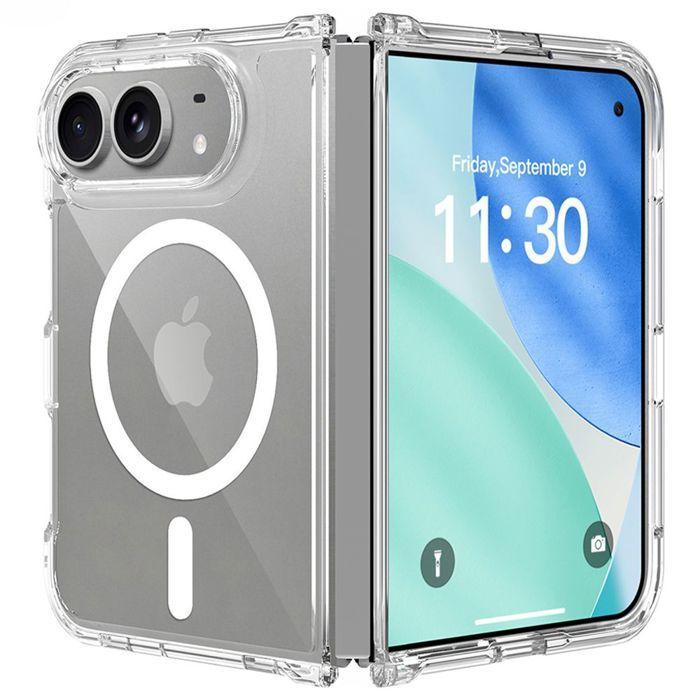 Hülle für iPhone Duo, Stoßfester Schutz mit Magnetischem Kreis - Transparent