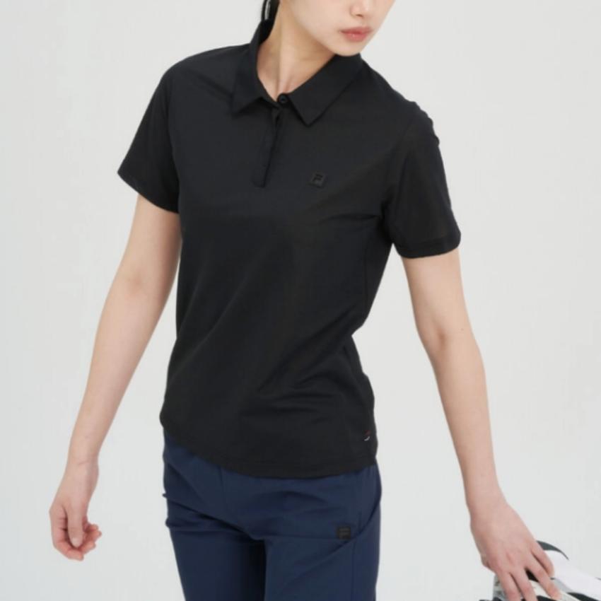 FILA Polo Shirts Unisex Black Polo Collar Thin FS2TSH2232UBLK