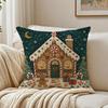 Merry Christmas Green Cushion Cover Breathable Short Plush Cushion Covers Machine Washable WrinkleResistant Soft Durable