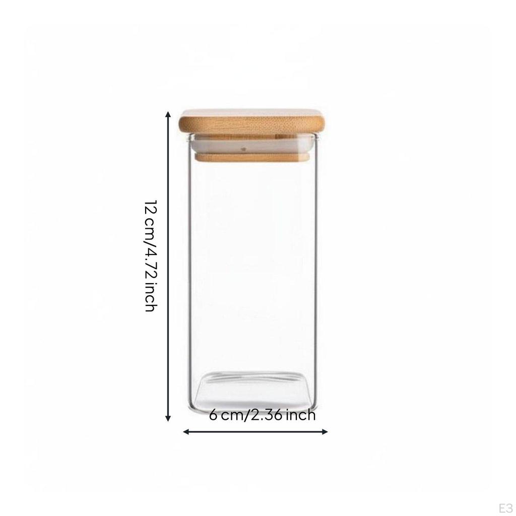 Borosilicate Glass Jar Square Canister Easy to Clean Pantry for Cafe 6060mm
