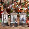LED Christmas Lantern, Decorative Night Light Table Ornament Festive Candle Lamp Santa Snowman Deer Design For Indoor Holiday Decor, Battery Operated