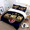 Set Design Logo AC Milan Set Biancheria da Letto Copripiumino Set Copripiumino Federe  (1*Copripiumino 2*Federe, senza piumino)