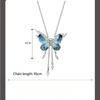 Blue Butterfly Tassel Necklace Premium Pull Adjustable Fashion Sweater Chain