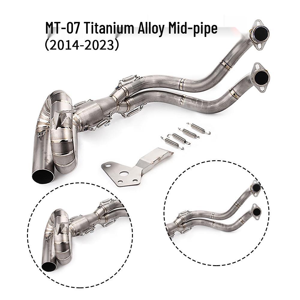 MT07 Exhaust Modification: Stainless Steel Titanium Alloy Front Pipe (2014-2023)