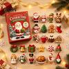 Acrylic Collectible Toys 2026 Christmas Characters Advent Calendar, 24-Day Countdown Food Theme Ornament Set, Party Favors 2D Hanging Decor for Tree,
