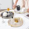 Plastic Plastic Tray Glossy Dessert Holder Easy To Clean Display Plate  Home