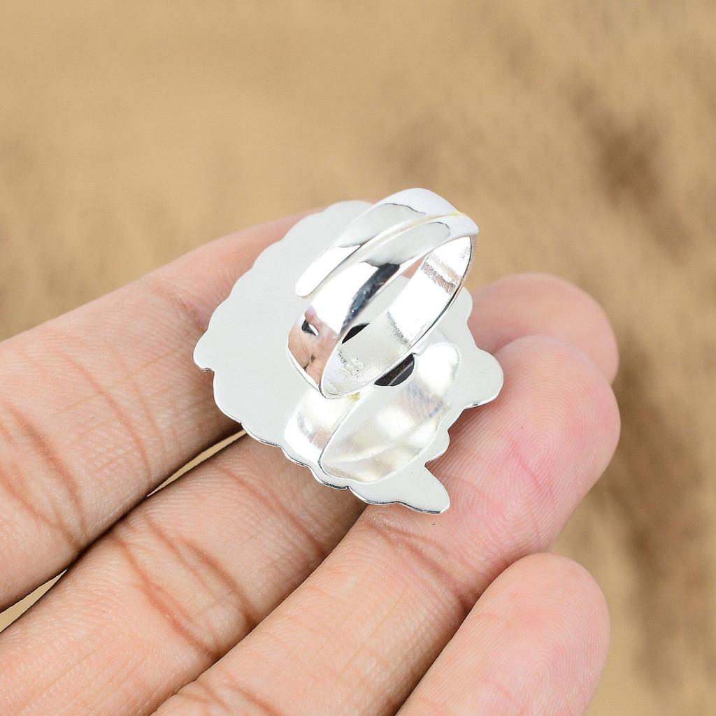 Natural African Amethyst Gemstone Promise Adjustable Ring 925 Silver For Girls