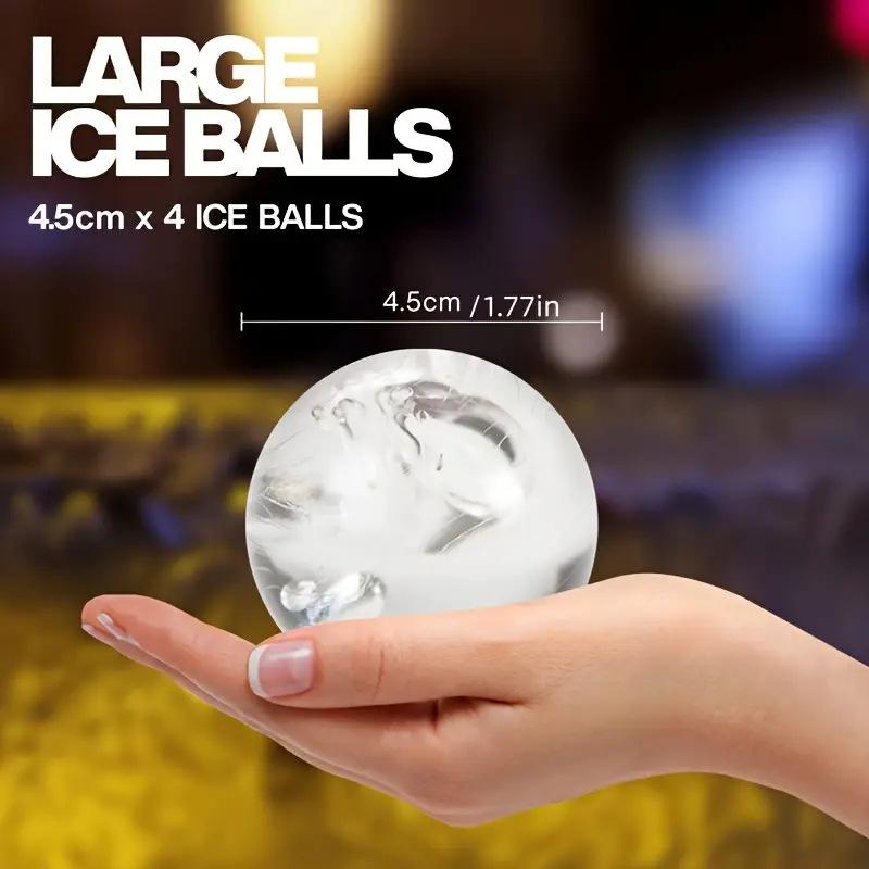Large Tray Easy To Take Out Suitable For Whiskey Party Supplies Silicone 3d Balls Shaped Ice Mold Reusable Ice Cube Molds